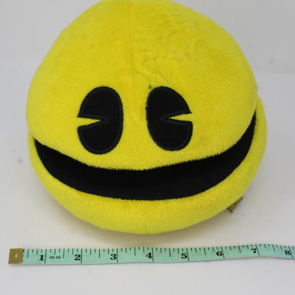 Bandai Namco Pac-Man 7" Plush Round Yellow Stuffed Pac-Man Toy TAG - Picture 2 of 4